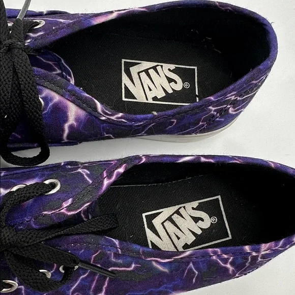 VANS Authentic LoPro Digi Lightning Purple Black White Women's Size 7.0 Men 5.5 - Picture 13 of 16